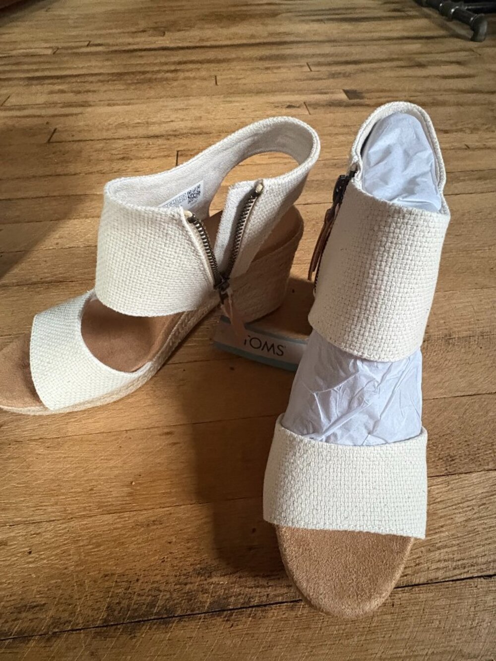 Tom’s Majorca Platform Sandal Natural Basket Weave Size 7 NWT